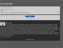 Tablet Screenshot of blog.foryourk9.com